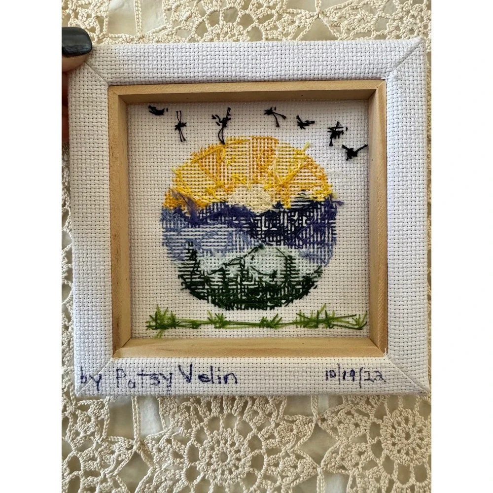 It's‎ a Beautiful Morning…Handmade Cross Stitch Wall Art Sz 5x5